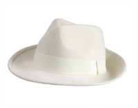 Al Capone hat, white (H=13 cm)