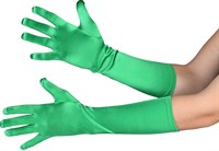 Handschuhe satin lang grün