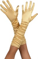 Handschuhe elastisch gerafft gold