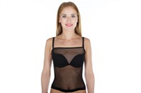 Top netstof zwart one size