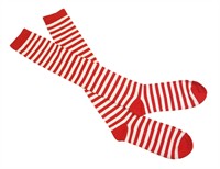 Striped socks red/white size 36-41