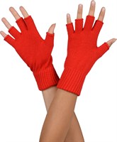 Halve vinger handschoenen rood