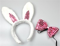 Hair circlet Easter bunny white