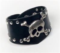 Armband met doodskop zwart 