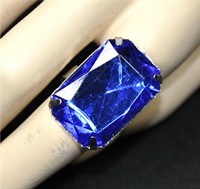 Ring met steen blauw