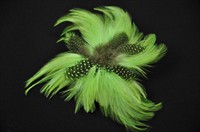 Feather flower fluor green with hair clip