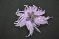 Feather flower purple with hair clip