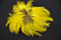 Feather flower yellow with hair clip