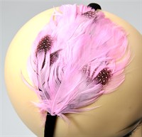 Hair circlet feather Baby pink