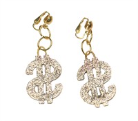 Glitter Dollar earrings (4x2,5 cm)