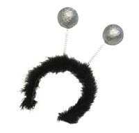 Glitterball hair circlet silver (ball Ø=6 cm)