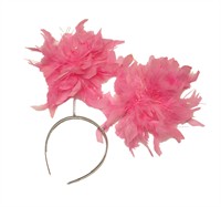 Hair circlet with boa, pink