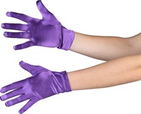 Gloves satin short 20cm purple 