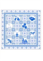 Scarf blue Delft pattern
