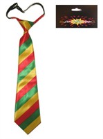 Tie red/gold/green striped