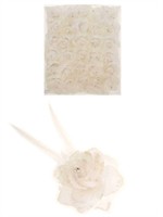 Flower white with badge and hair elastic