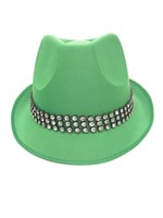 Hat green Kojak with rhinestones