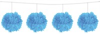 Pompom Girlande hell blau 13cm/3m