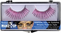 Eyelashes pink with brilliants