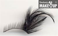 Eyelashes black with feathers