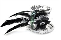 Top Hat luxury silver hair clips