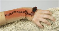 Arm sleeve scar with cockroach 