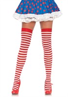 Overknees red/white one size