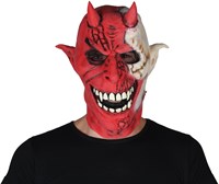 Maske Teufel rot/weiß 