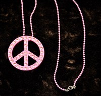 Ketting  peace roze met Strass 