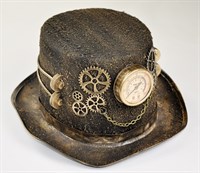 Top hat steampunk gold + decoration