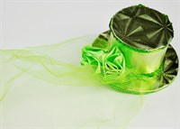 Top Hat green mini rose & tulle