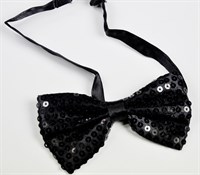 Bow tie sequins black