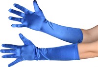 Gloves satin blue 40cm