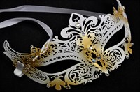 Eye mask metal white/gold