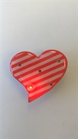 Blinkie heart red/white striped