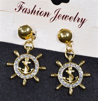 Earrings gold with stones