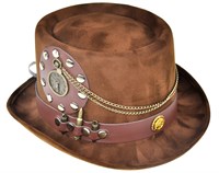 Hoed Steampunk bruin antiek