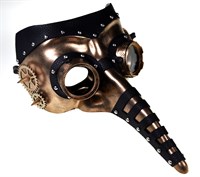 Beak mask Steampunk gold / black