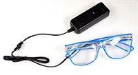 Glasses with LEDs blue (incl.Batt.)