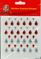 Sticker tears red / silver assorted sizes