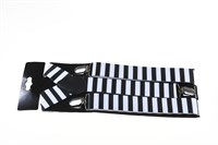 Braces black/white striped