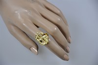 Ring dollar gold with rhinestones