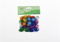 Pom Pom kleurrijke assortie  glitter 24st.