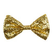 Bow tie glitter gold