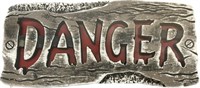 Schild DANGER mit LED