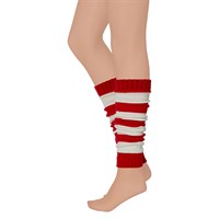 Legwarmers red/white