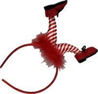 Hair circlet legs red-white striped