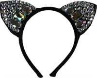 Hair circlet cat with coloured pearls