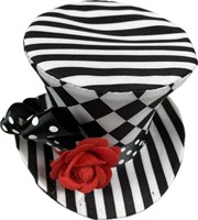 Top hat medium black/white with clips