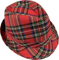 Hat checkered red